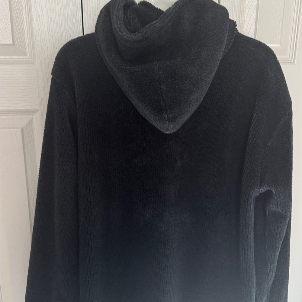 Chico's M/L Hooded button down Robe blue 🐈⬛ - Picture 6 of 6